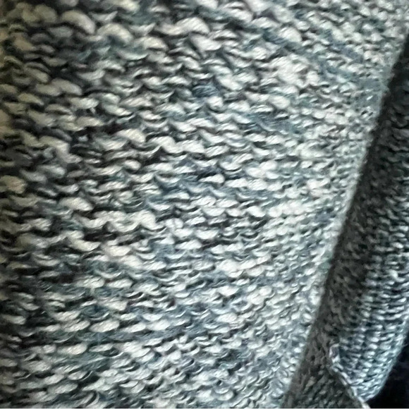 J. Jill Pure Jill Blue White Knit Open Front Cardigan Sweater Size Medium - Picture 4 of 6